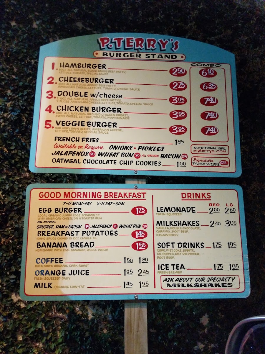 Menu P. Terry's Burger Stand-5