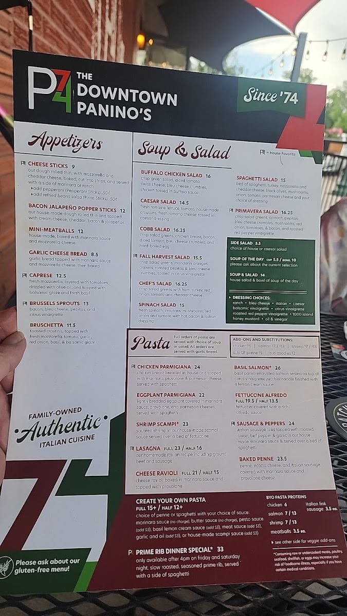 Menu P74: The Downtown Paninos-2