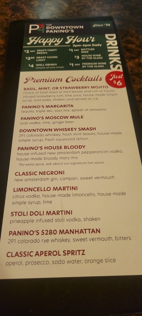 Menu P74: The Downtown Paninos-3