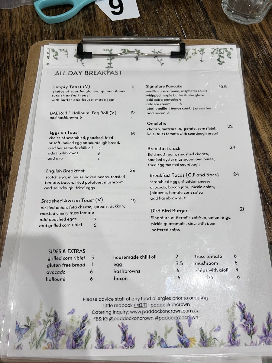 Menu Paddock On Crown-10