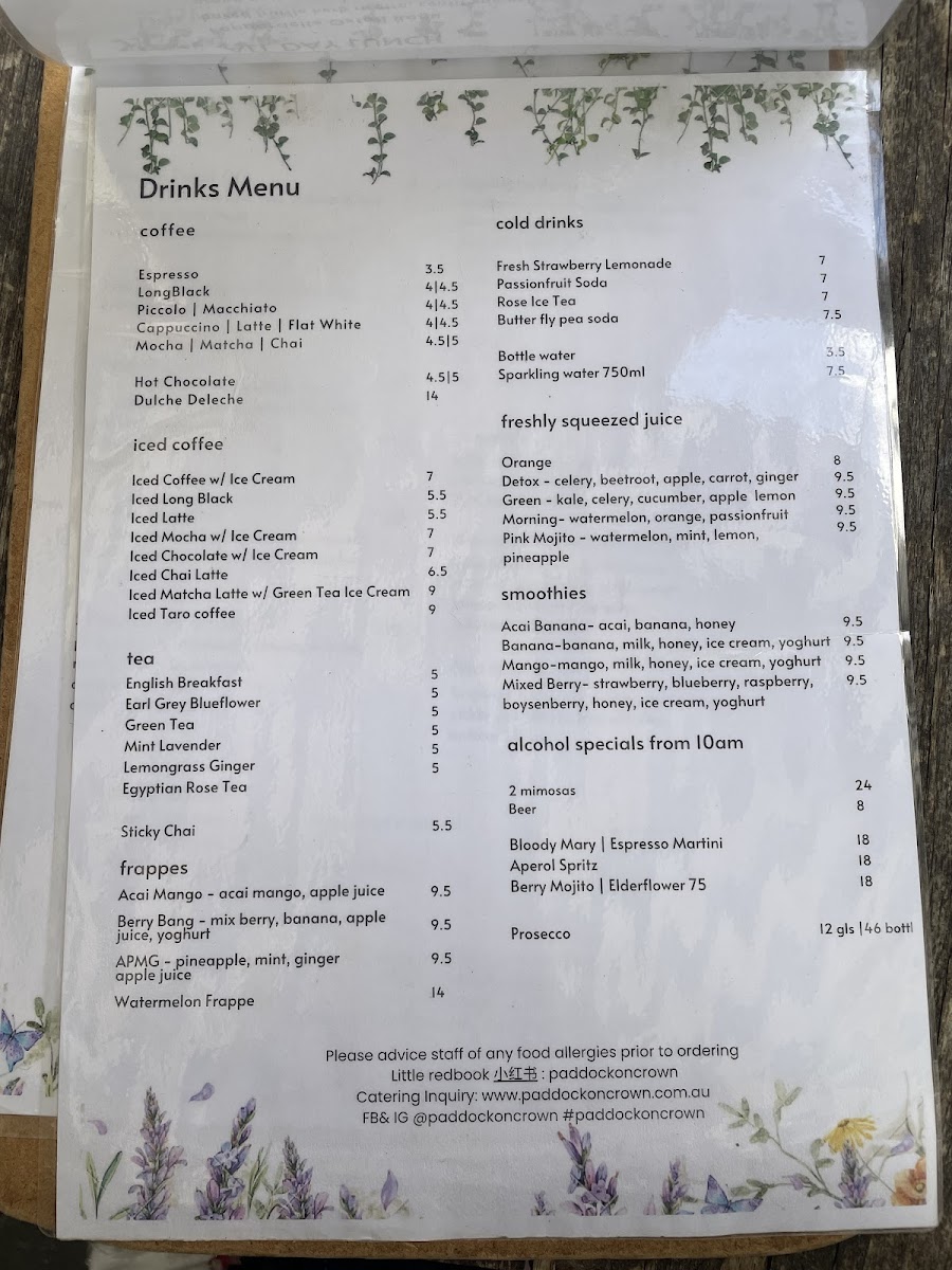 Menu Paddock On Crown-8