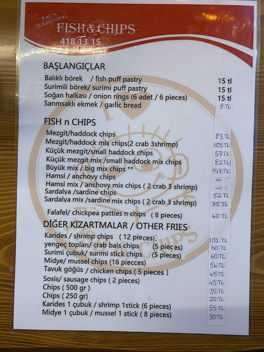 Menu Pae's Traditional Fish & Chips-9