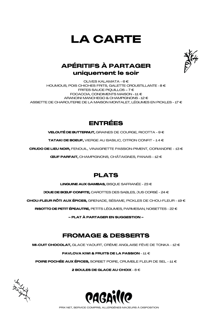 Menu Pagaille - Restaurant- Paris 18-1