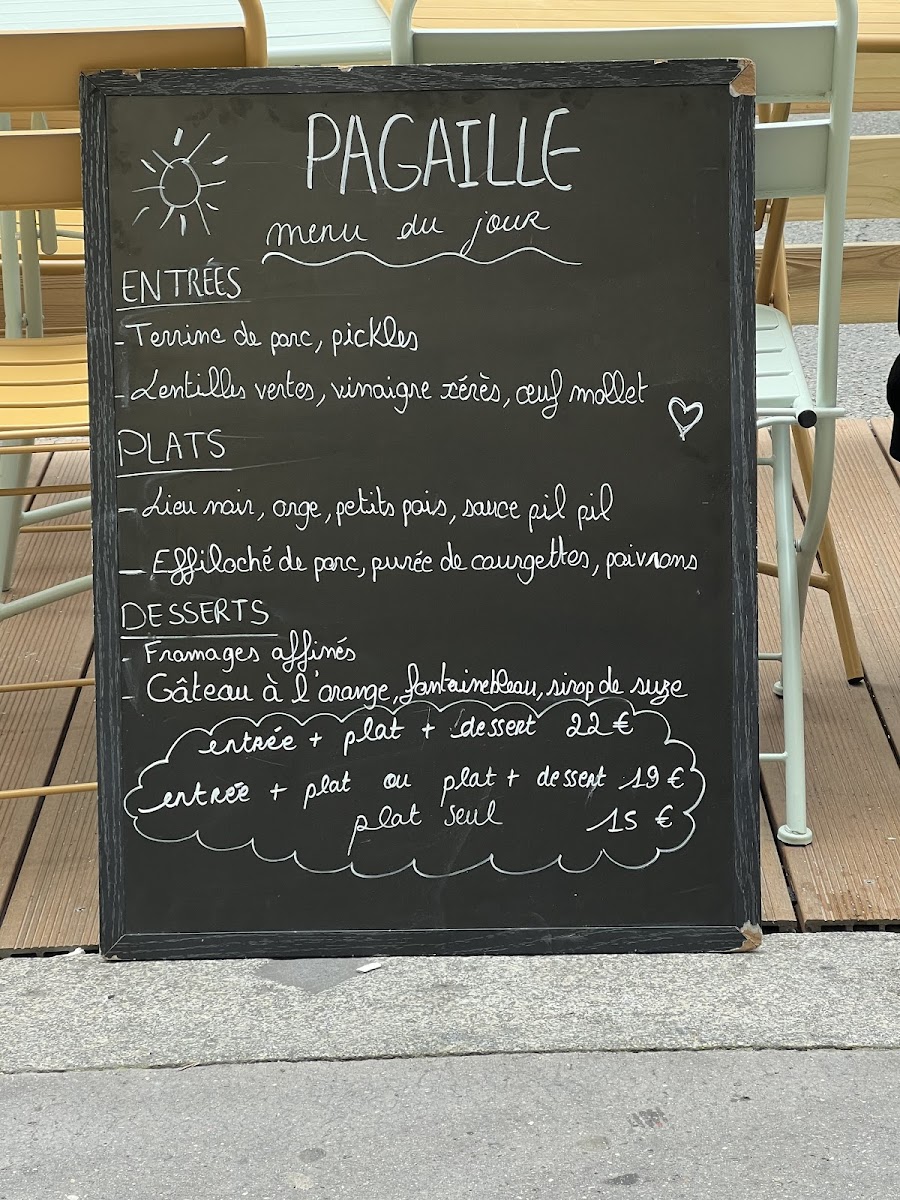 Menu Pagaille - Restaurant- Paris 18-8