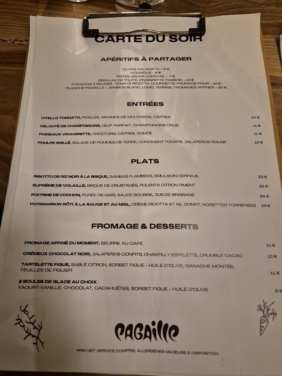 Menu Pagaille - Restaurant- Paris 18-9