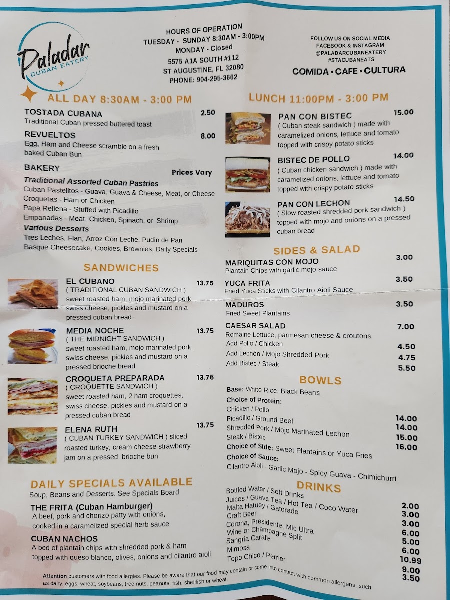 Menu Paladar Cuban Eatery & Bakery-2
