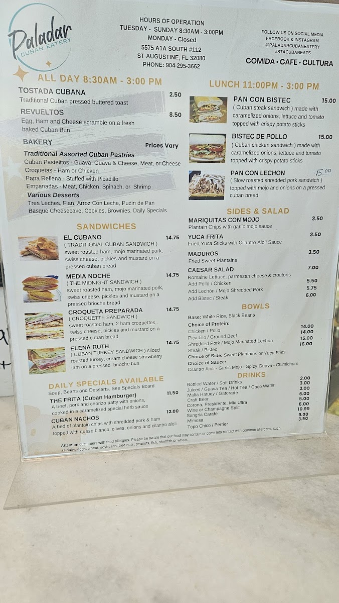 Menu Paladar Cuban Eatery & Bakery-4