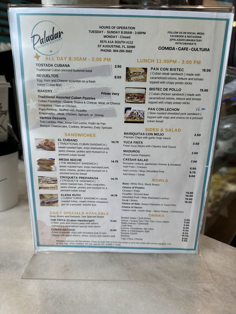 Menu Paladar Cuban Eatery & Bakery-8