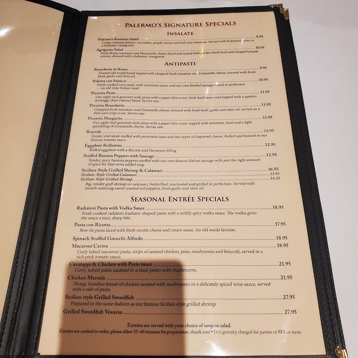 Menu Palermo's 95Th Italian Cuisine-4