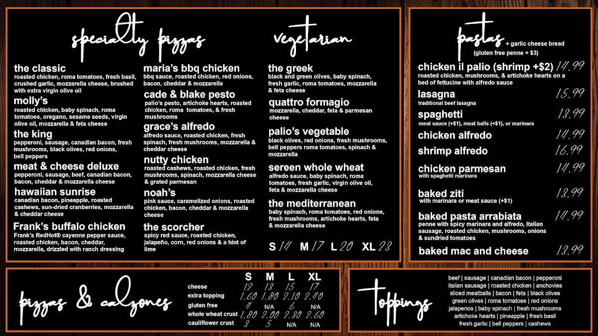 Menu Palio's Pizza Cafe, Forney-2