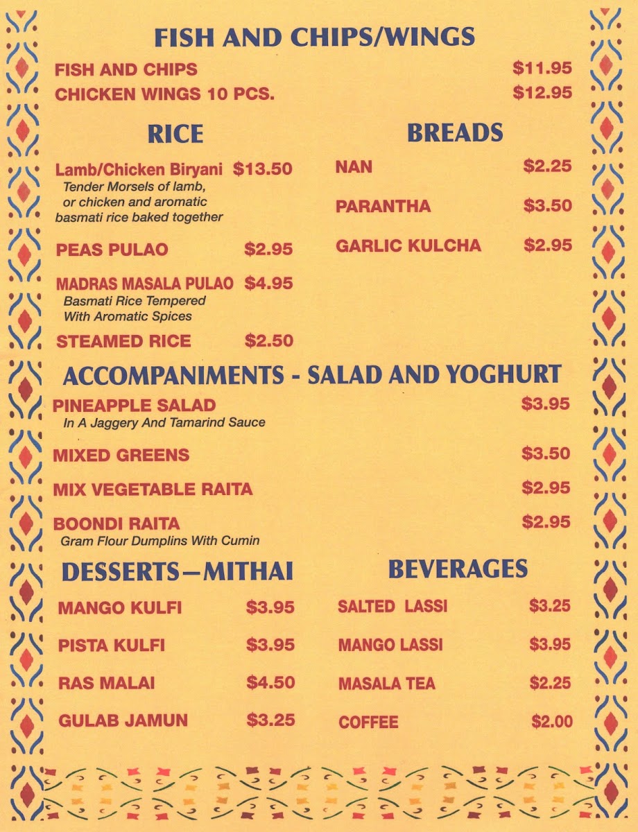 Menu Palki Cuisine Of India-1