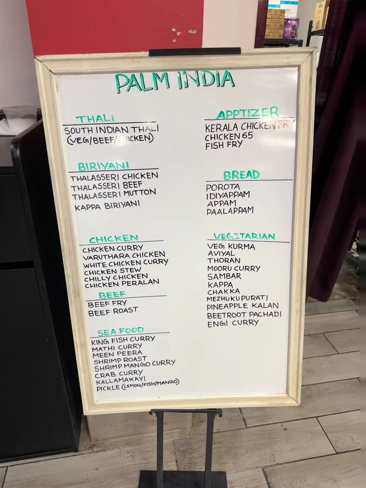 Menu Palm India Restaurant-1