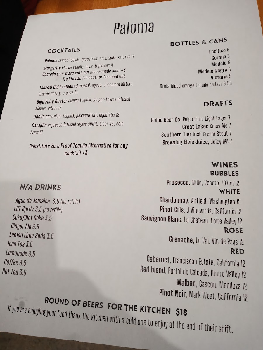 Menu Paloma-4