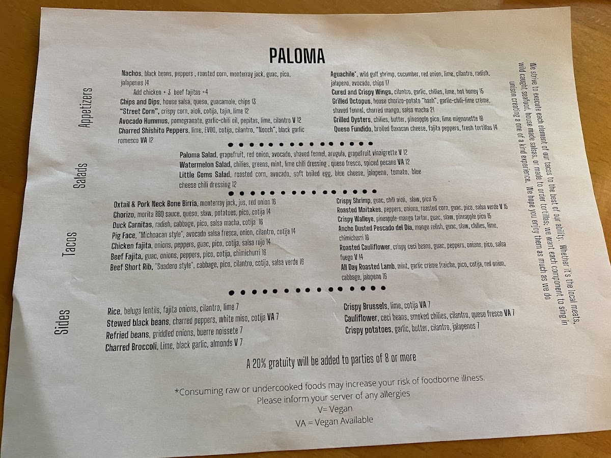 Menu Paloma-8
