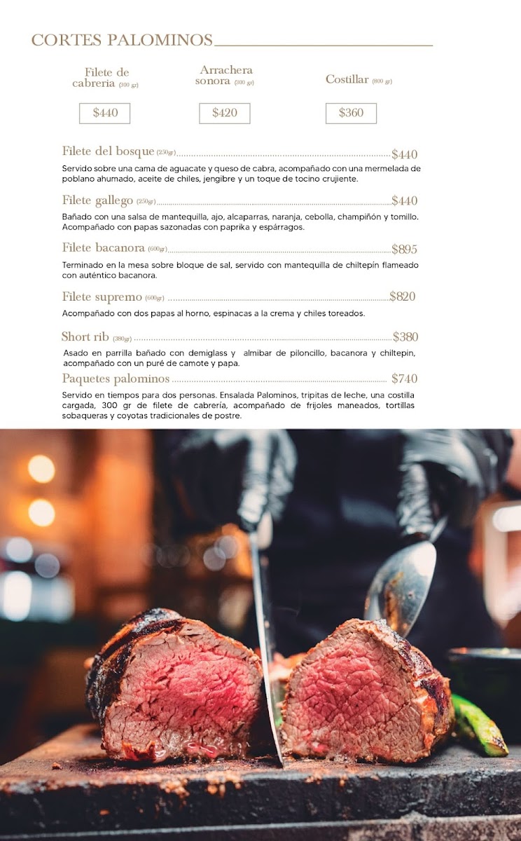 Menu Palominos Kino - Restaurante De Cortes De Carne-1
