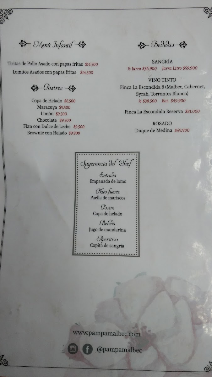 Menu Pampa Malbec Restaurantes Argentinos-1