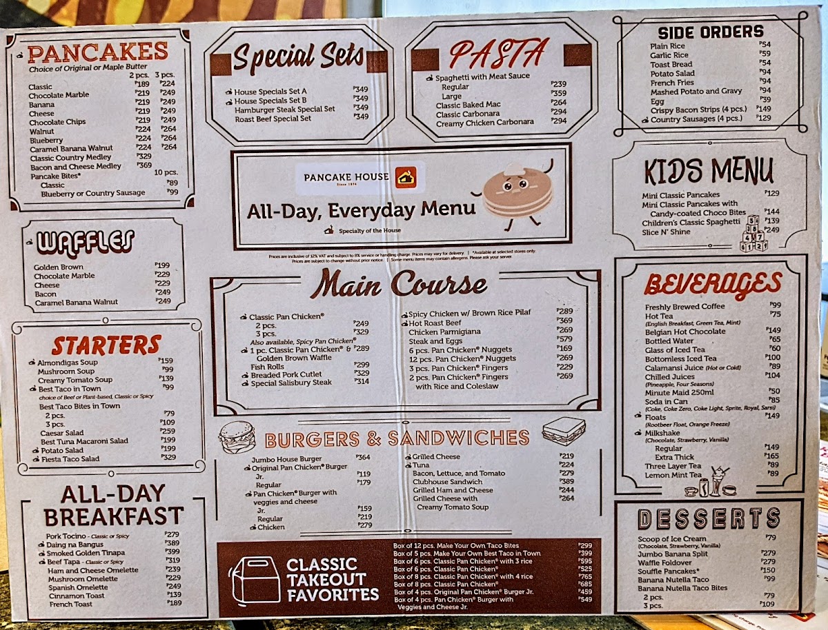 Menu Pancake House U.p. Town Center-1