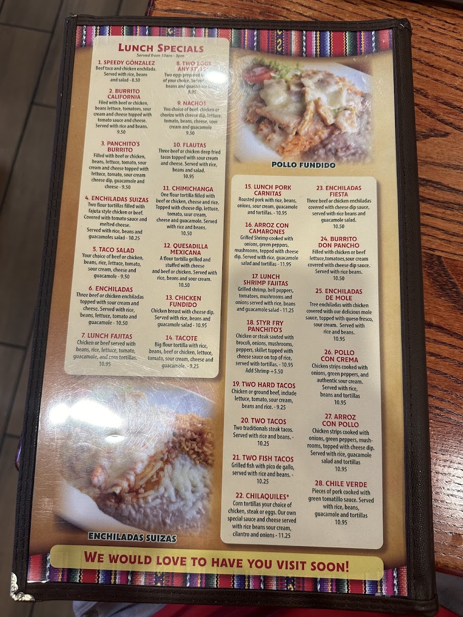 Menu Panchito's Mexican Grill-10