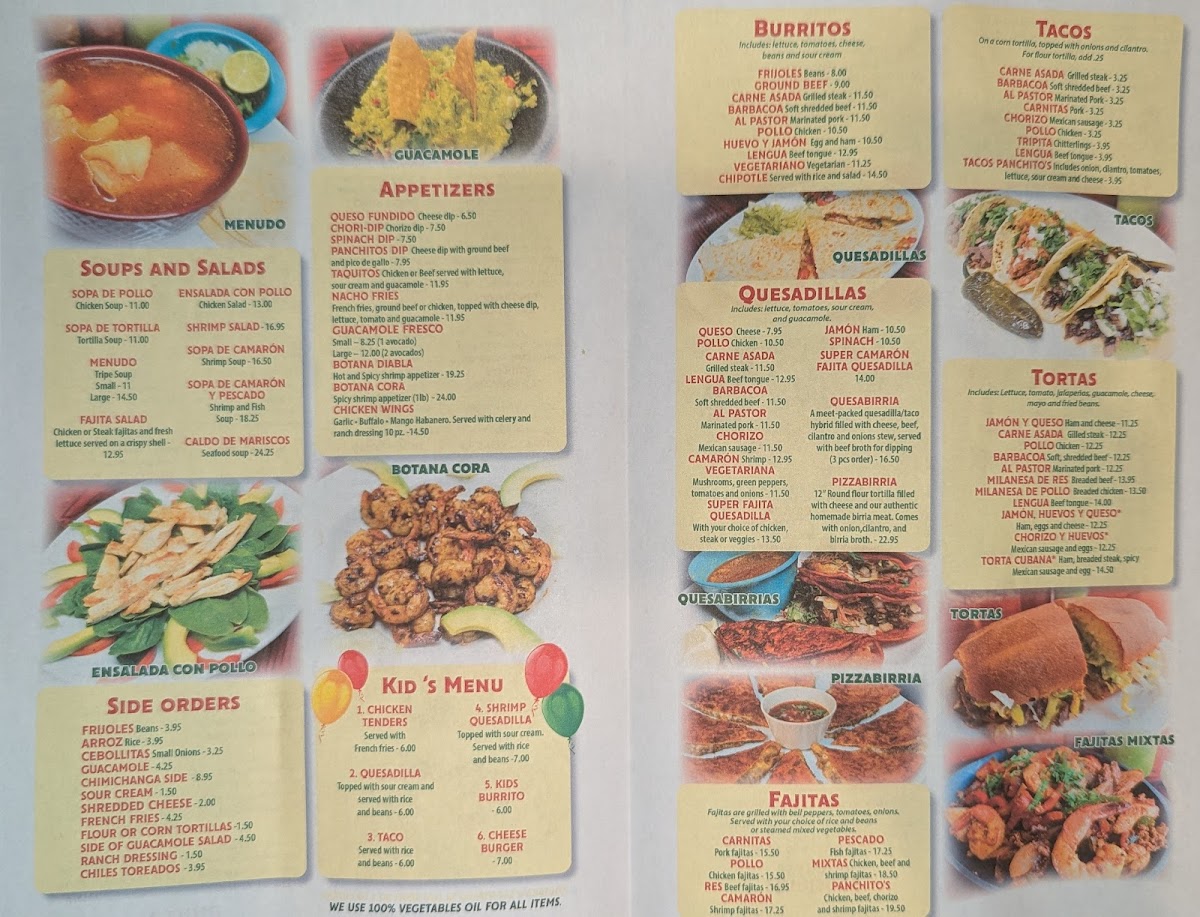 Menu Panchito's Mexican Grill-3