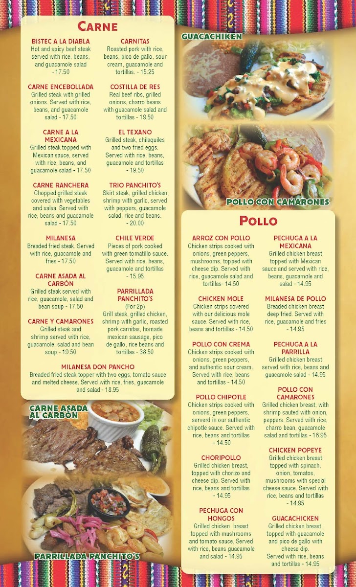 Menu Panchito's Mexican Grill-9