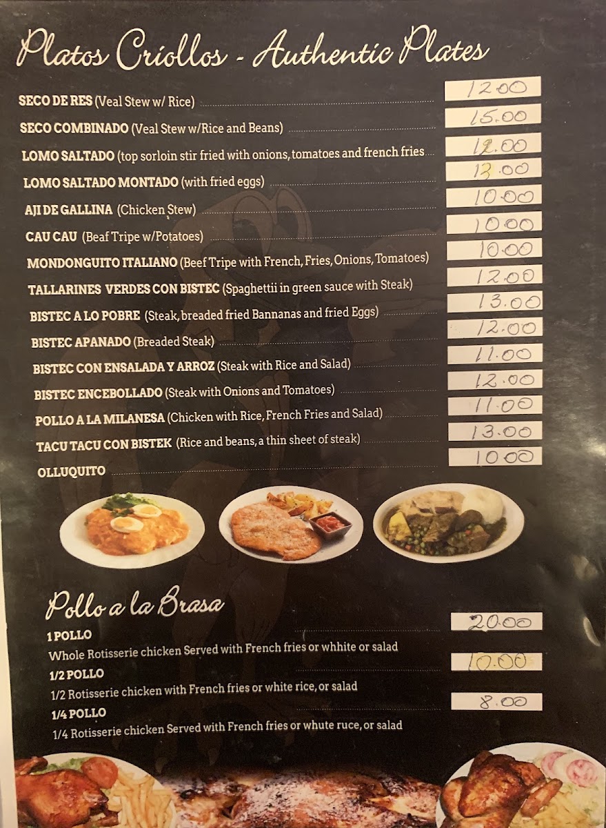 Menu Panchito's Restaurant-1