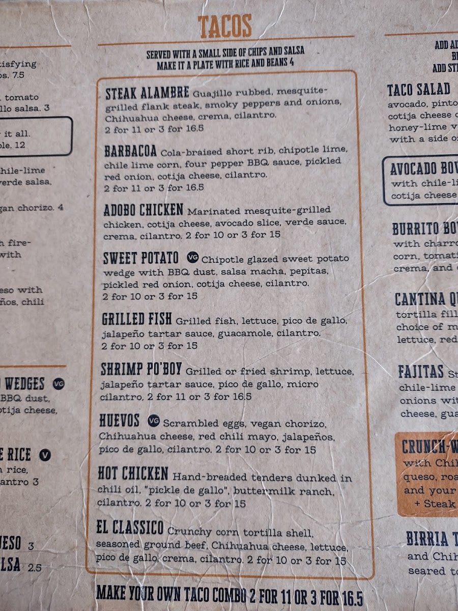 Menu Pancho And Lefty's Cantina-10