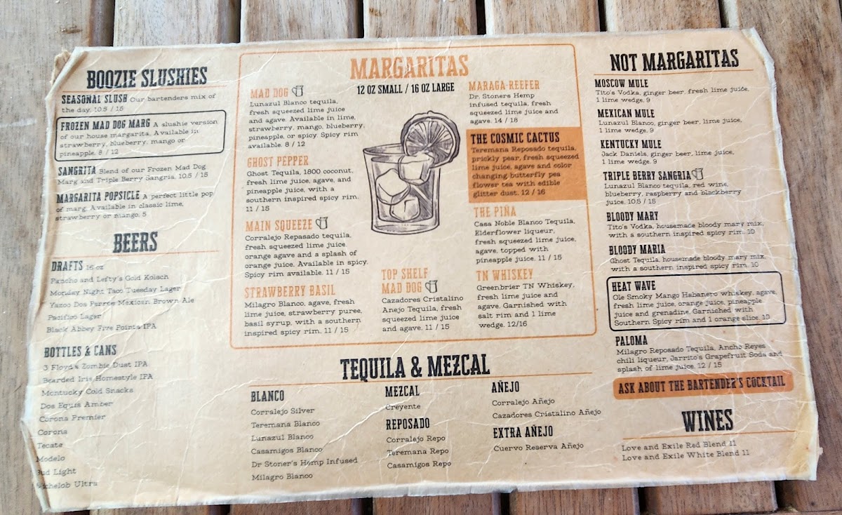 Menu Pancho And Lefty's Cantina-2