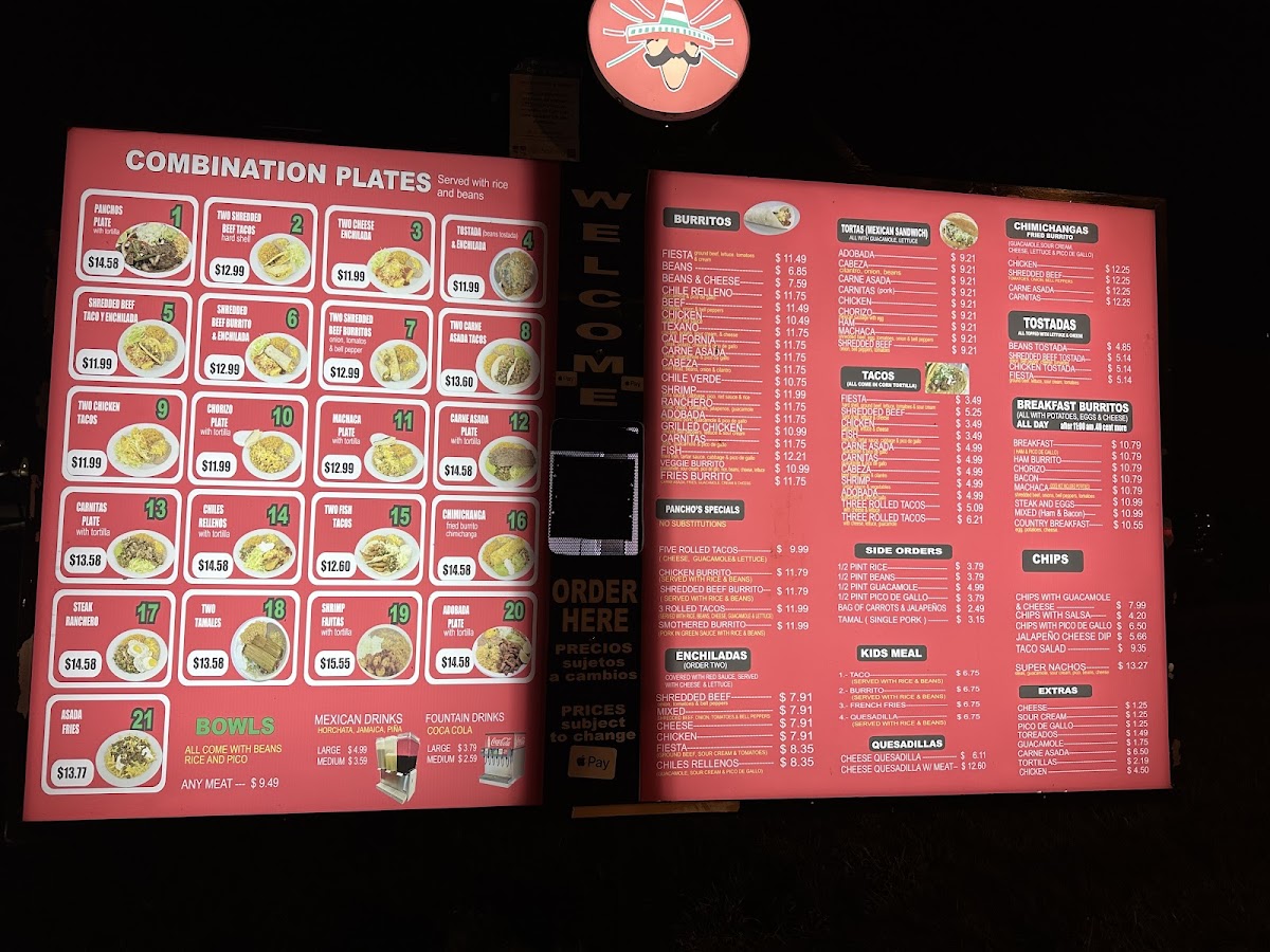 Menu Pancho's Mexican Food-1