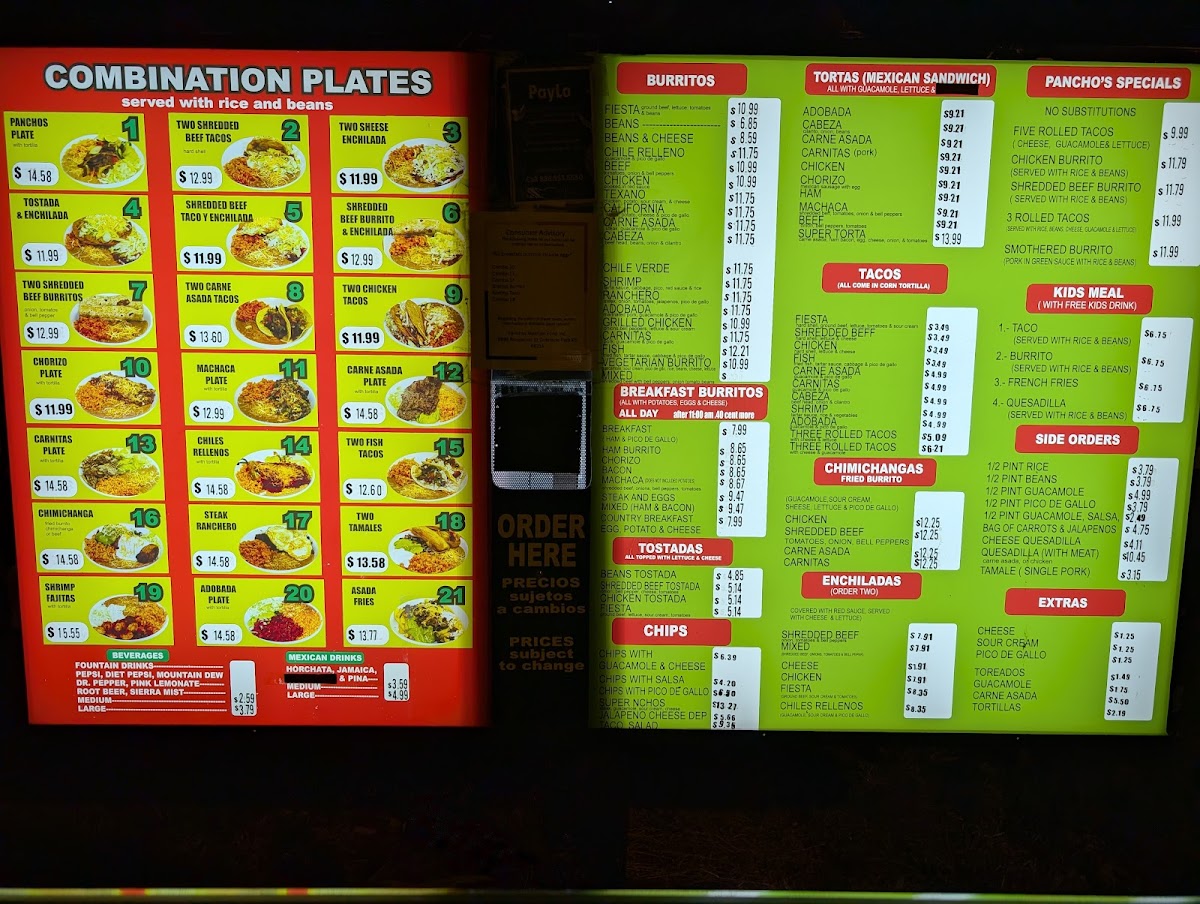 Menu Pancho's Mexican Food-2