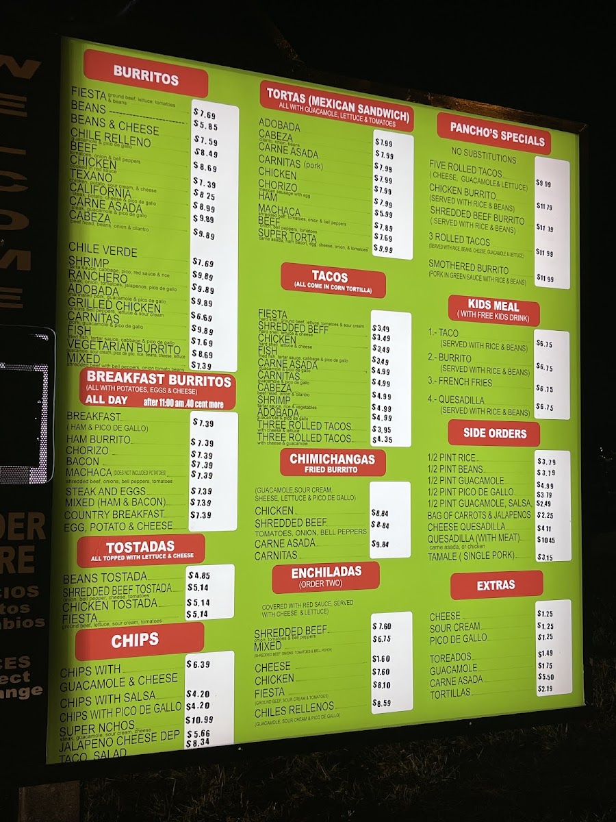 Menu Pancho's Mexican Food-4