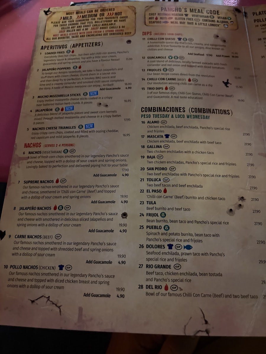 Menu Pancho's Mexican Villa Restaurant - East Vic Park-4