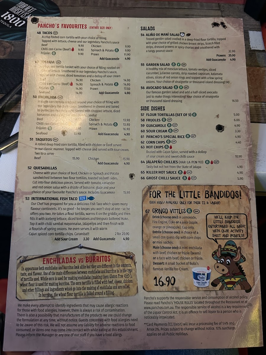 Menu Pancho's Mexican Villa Restaurant - East Vic Park-8