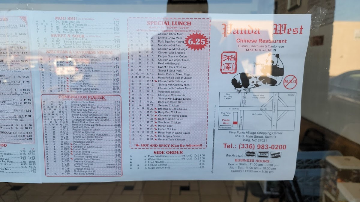 Menu Panda West-1