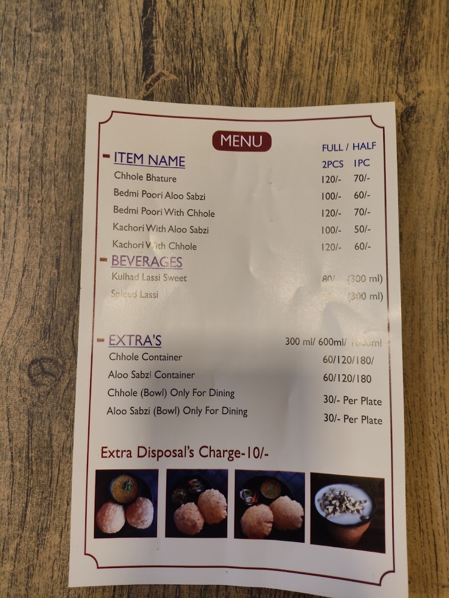 Menu Pandit G Kachori Wale-10