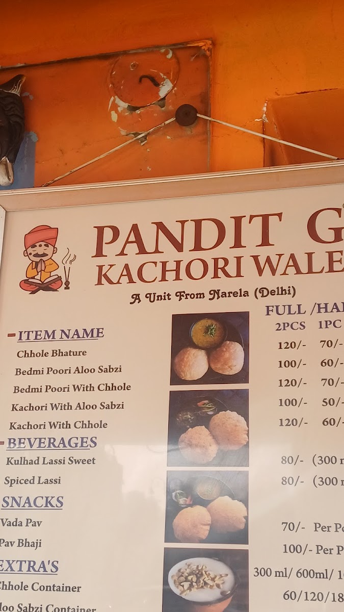 Menu Pandit G Kachori Wale-3