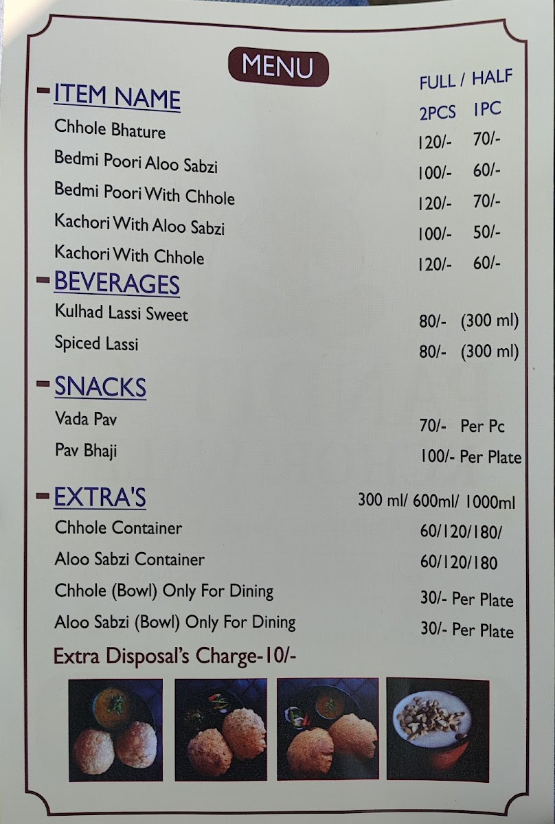 Menu Pandit G Kachori Wale-4