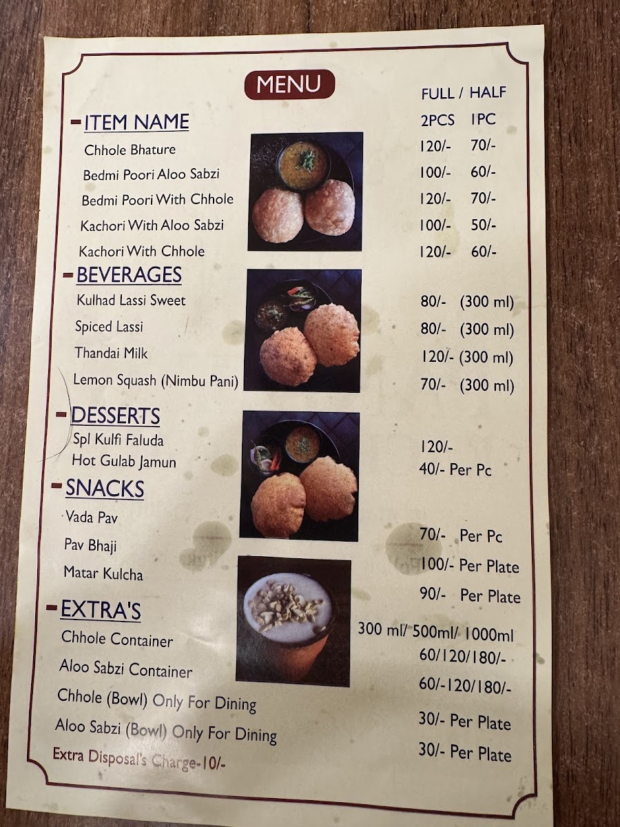 Menu Pandit G Kachori Wale-5