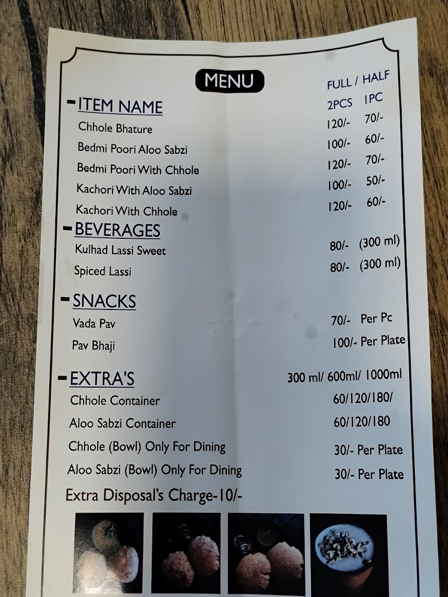 Menu Pandit G Kachori Wale-7