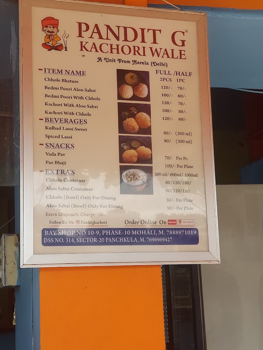 Menu Pandit G Kachori Wale-9