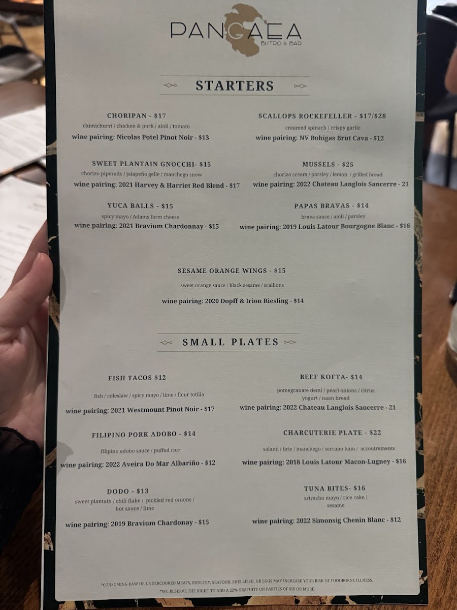 Menu Pangaea Bistro & Bar-5