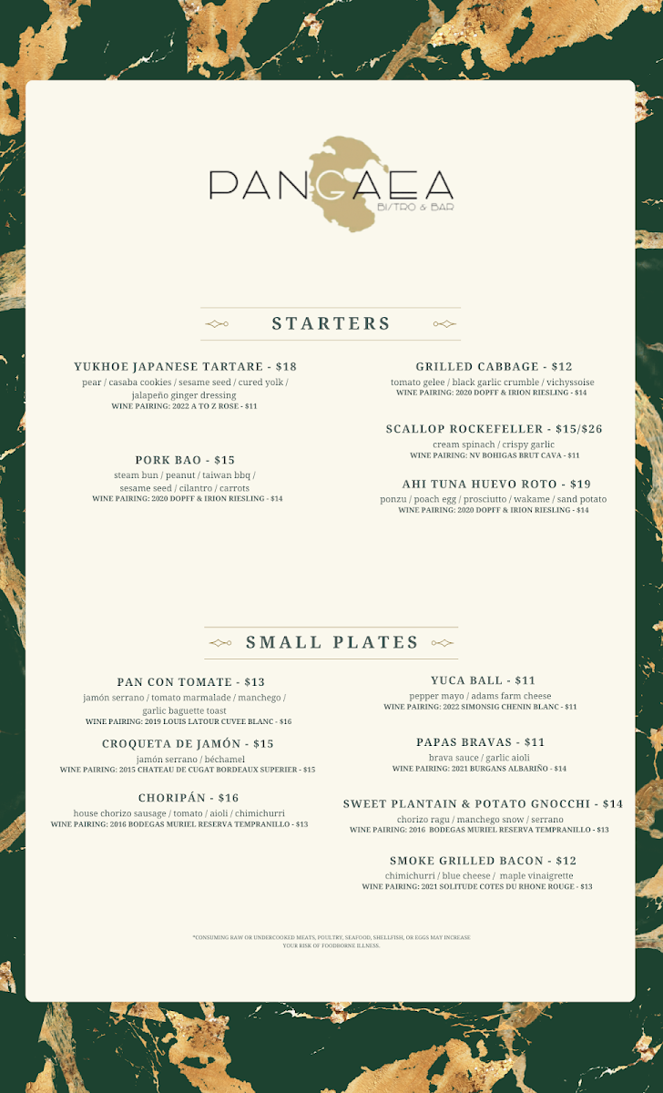 Menu Pangaea Bistro & Bar-6