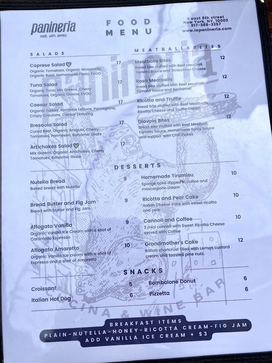 Menu Panineria Nyc-8