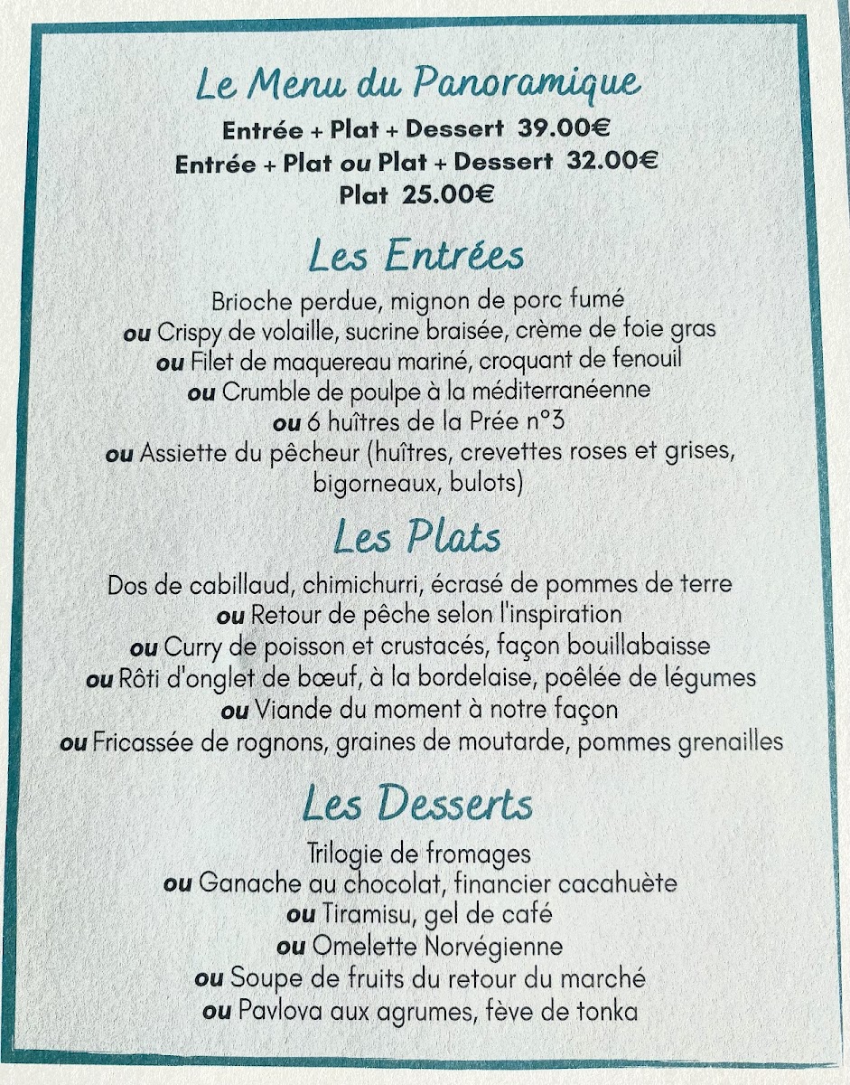 Menu Panoramique De La Prée-1