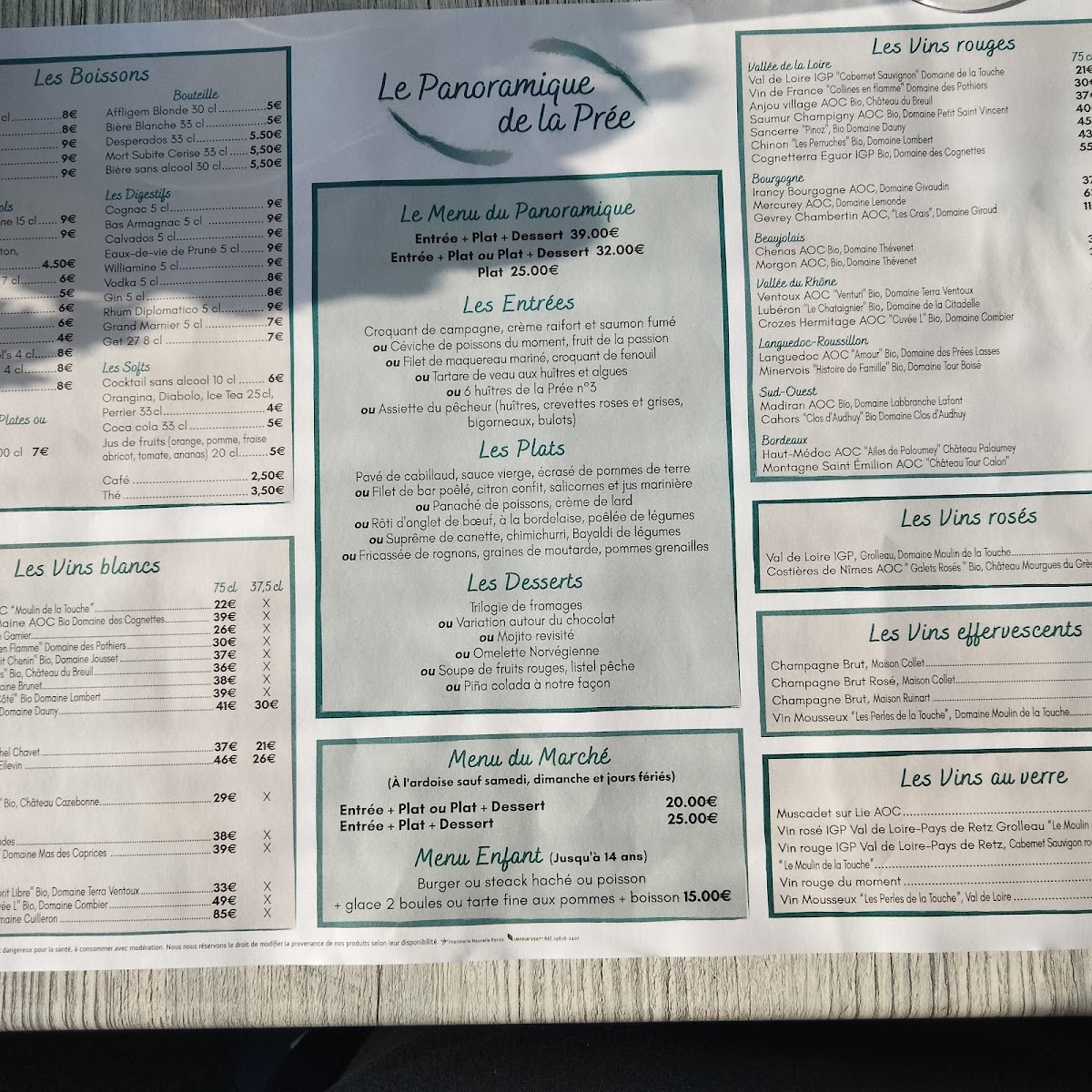 Menu Panoramique De La Prée-9