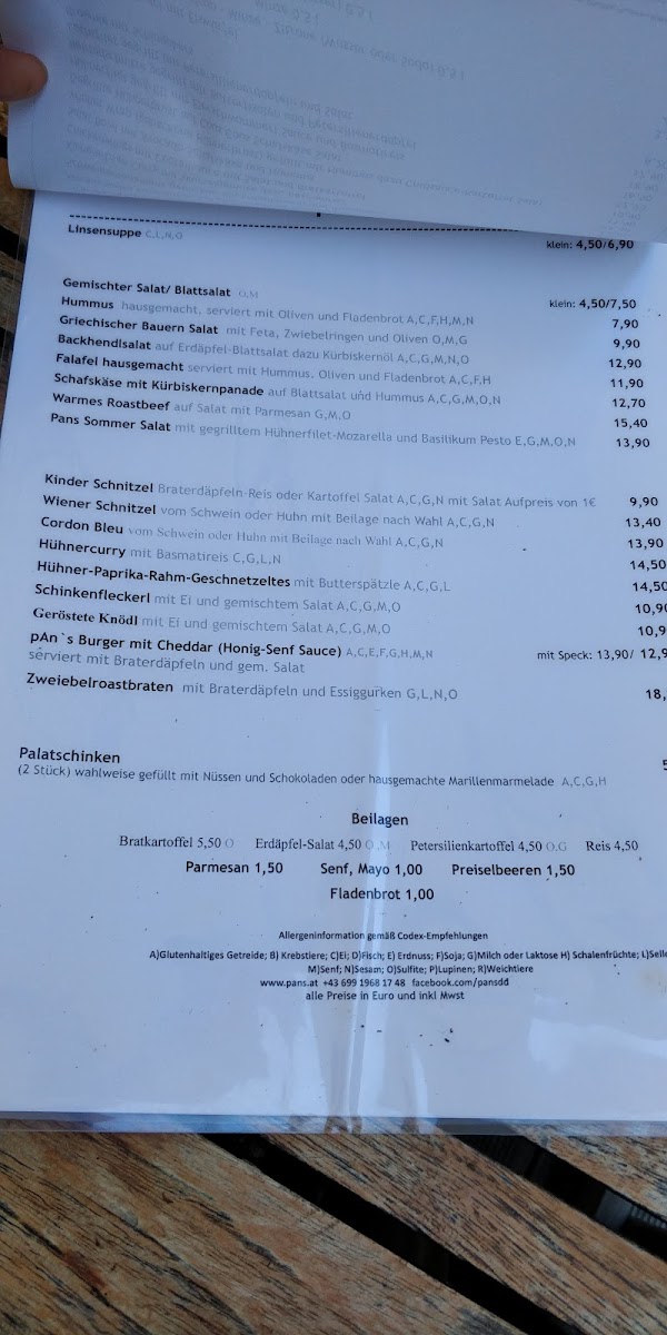 Menu Pan`s Café-Restaurant-7