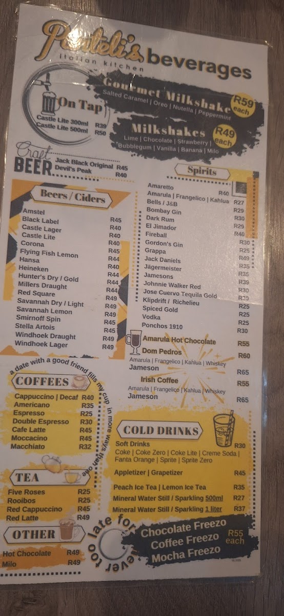 Menu Panteli's Italian Kitchen - Boskruin-3