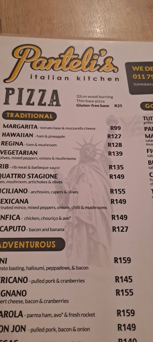 Menu Panteli's Italian Kitchen - Boskruin-7