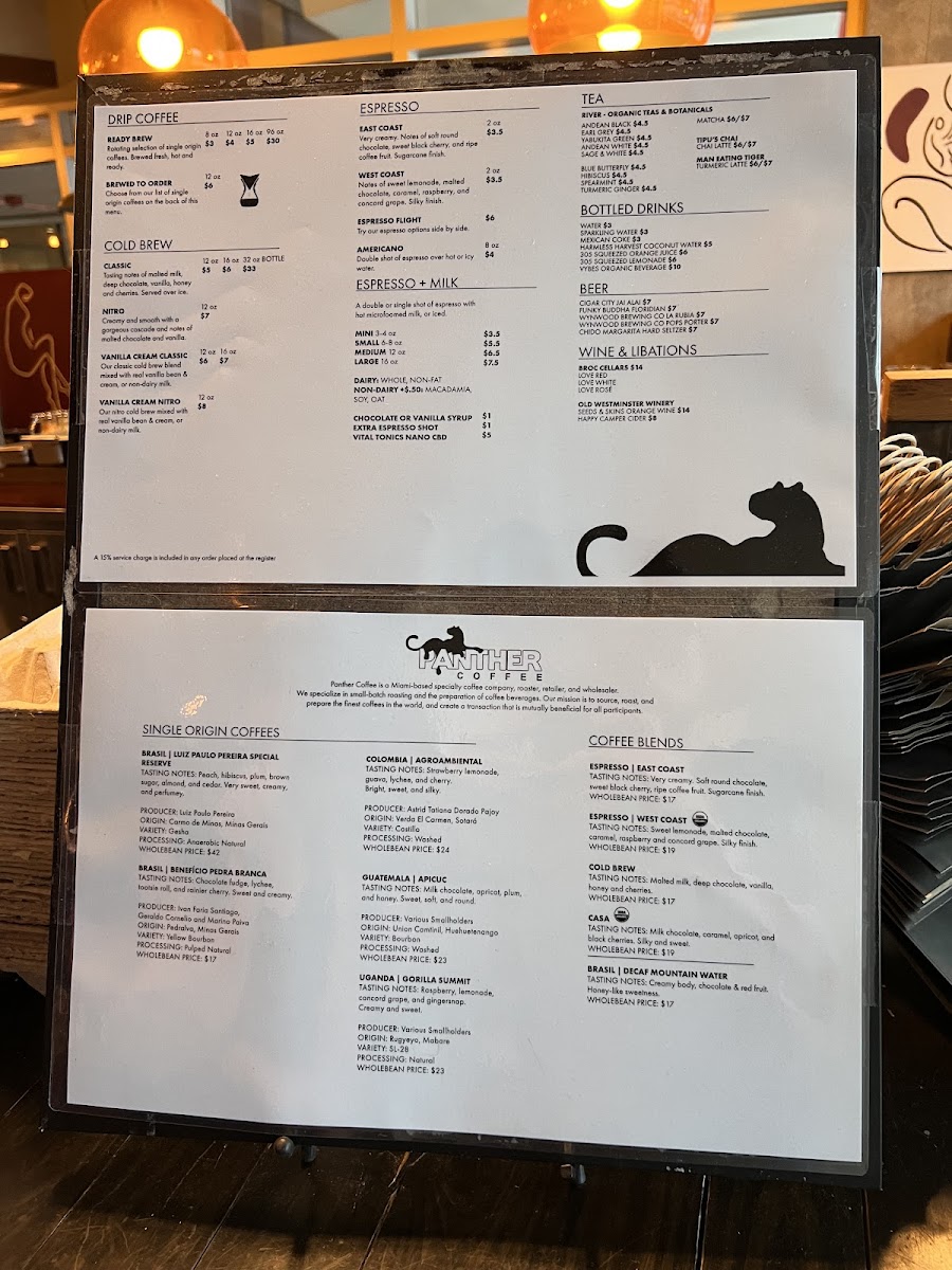 Menu Panther Coffee - Miami Beach-1