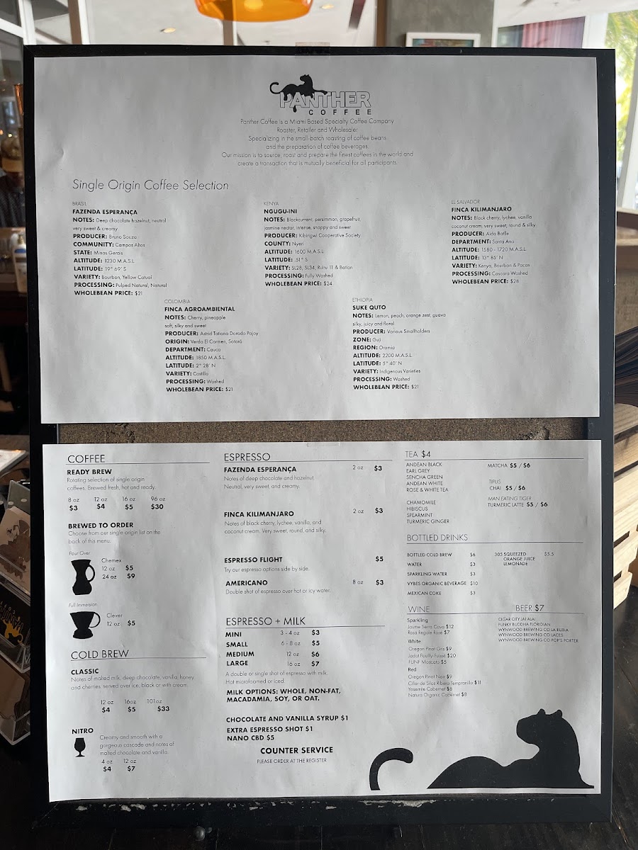 Menu Panther Coffee - Miami Beach-5