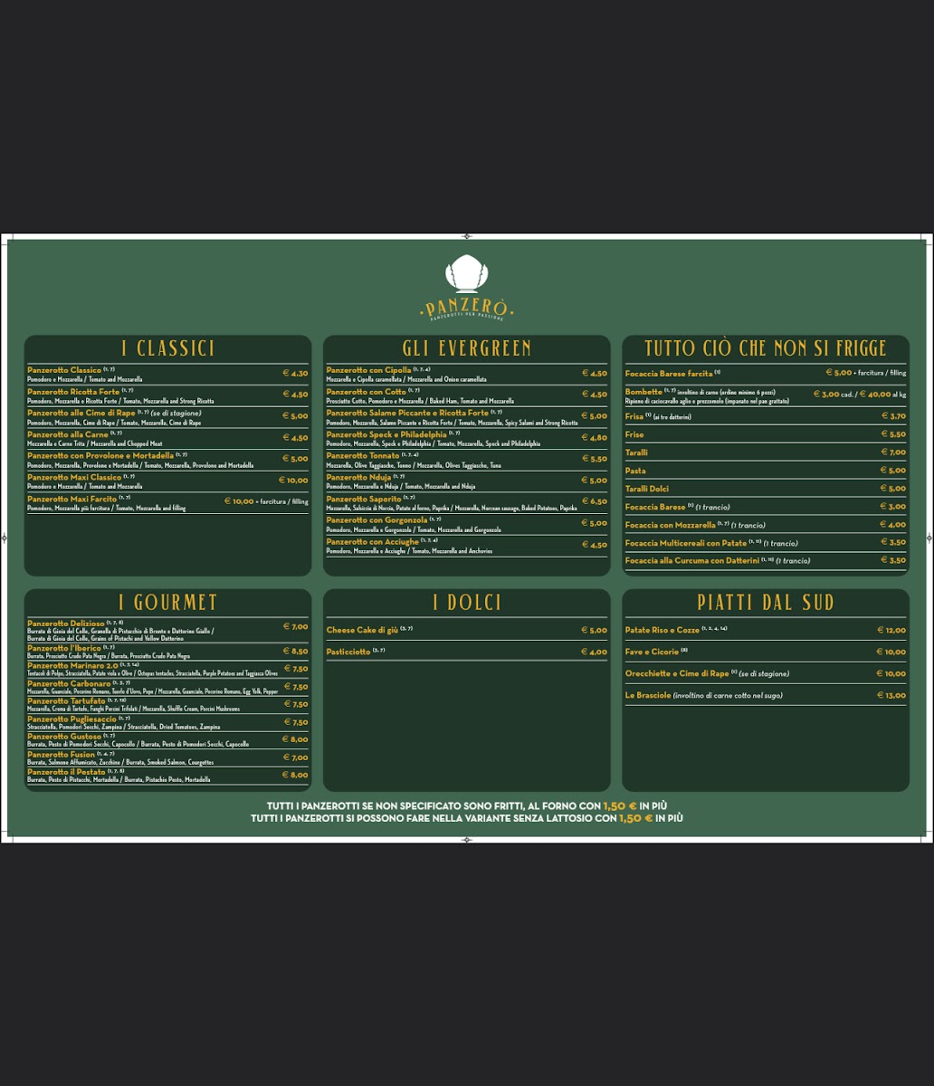 Menu Panzerò Panzerotti Per Passione-1